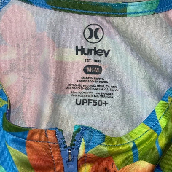 Hurley Women’s Long Sleeve Rash Guard Swim Shirt Tropical - Picture 3 of 3